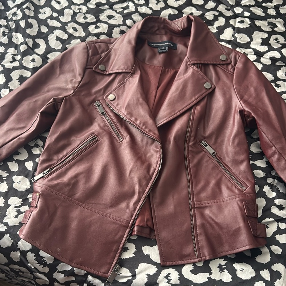 French Connection Burgundy xs leather jacket